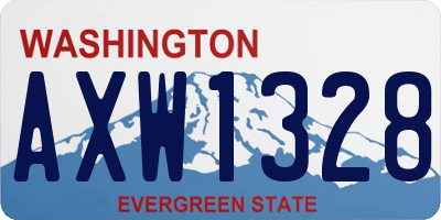 WA license plate AXW1328