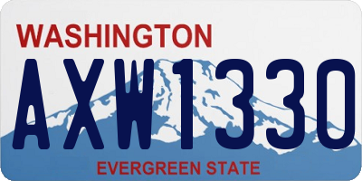 WA license plate AXW1330