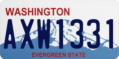WA license plate AXW1331