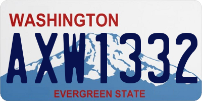 WA license plate AXW1332
