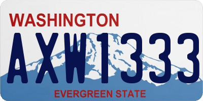 WA license plate AXW1333