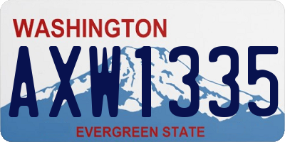 WA license plate AXW1335