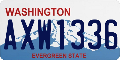WA license plate AXW1336