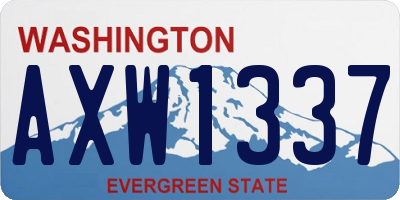 WA license plate AXW1337