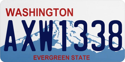 WA license plate AXW1338