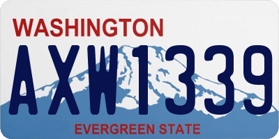 WA license plate AXW1339