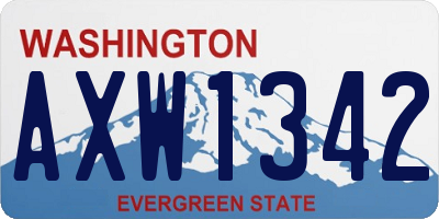 WA license plate AXW1342