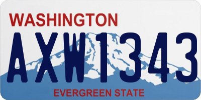 WA license plate AXW1343