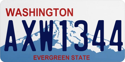 WA license plate AXW1344