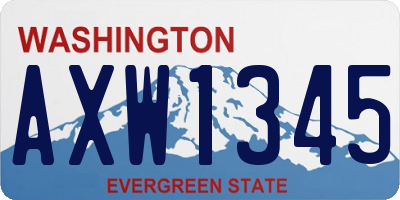 WA license plate AXW1345