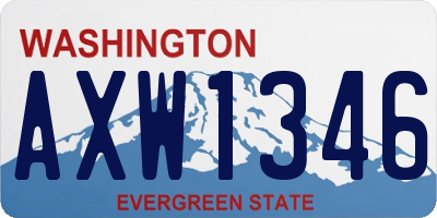 WA license plate AXW1346