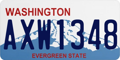 WA license plate AXW1348