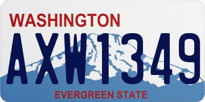 WA license plate AXW1349