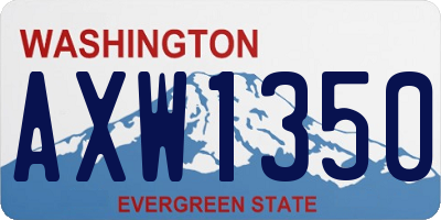 WA license plate AXW1350