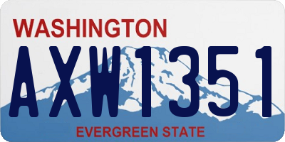 WA license plate AXW1351