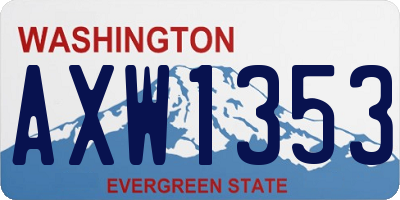 WA license plate AXW1353