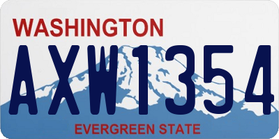 WA license plate AXW1354