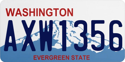 WA license plate AXW1356