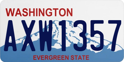 WA license plate AXW1357