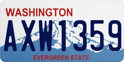 WA license plate AXW1359