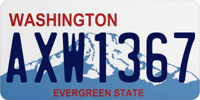 WA license plate AXW1367