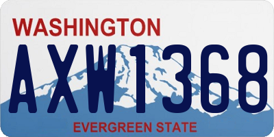 WA license plate AXW1368