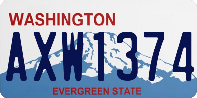 WA license plate AXW1374