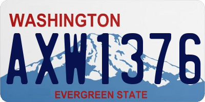 WA license plate AXW1376