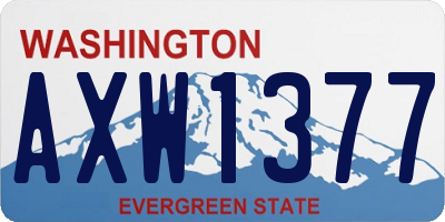 WA license plate AXW1377
