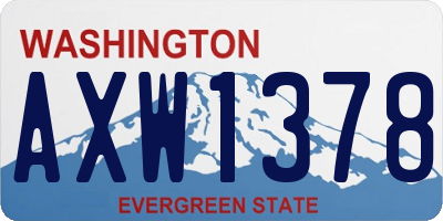 WA license plate AXW1378