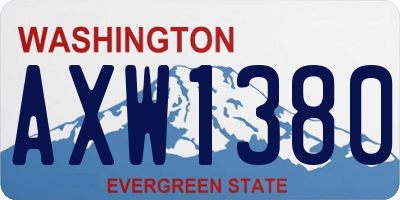 WA license plate AXW1380