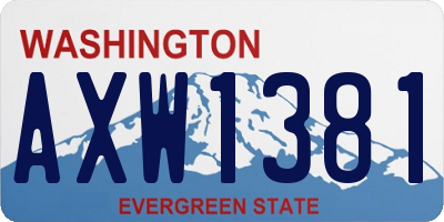 WA license plate AXW1381
