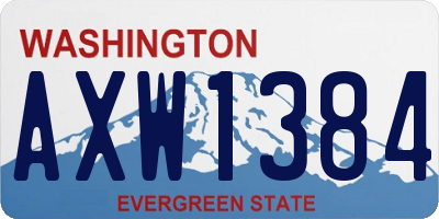 WA license plate AXW1384