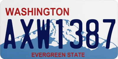 WA license plate AXW1387