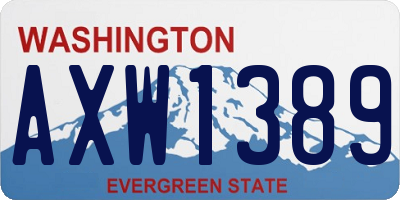 WA license plate AXW1389
