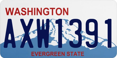 WA license plate AXW1391