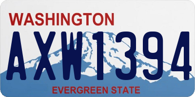 WA license plate AXW1394