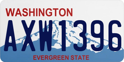 WA license plate AXW1396