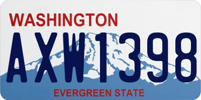 WA license plate AXW1398