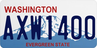 WA license plate AXW1400