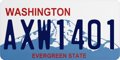 WA license plate AXW1401