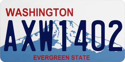 WA license plate AXW1402