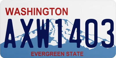 WA license plate AXW1403