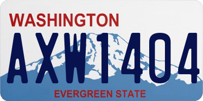 WA license plate AXW1404