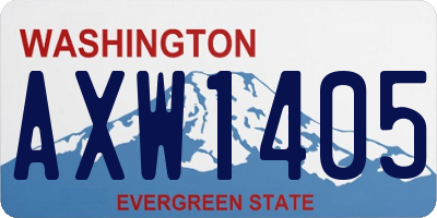 WA license plate AXW1405