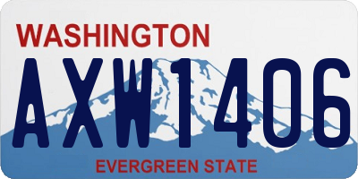 WA license plate AXW1406