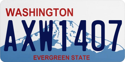 WA license plate AXW1407