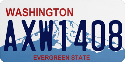 WA license plate AXW1408
