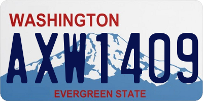 WA license plate AXW1409