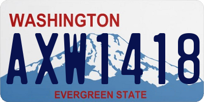 WA license plate AXW1418